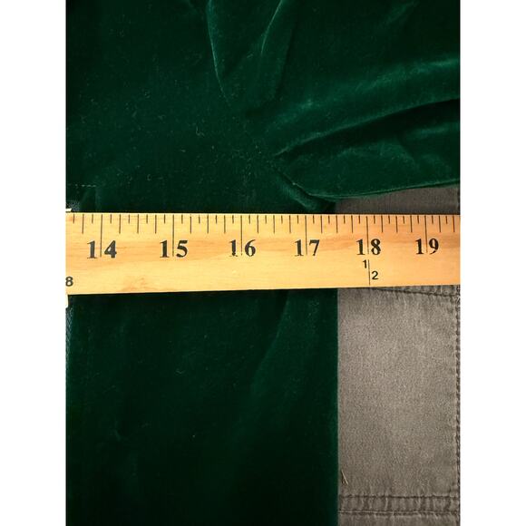Lulu’s Dark Green Velvet Moto Jacket Zip Up Biker Coat Size Small - Picture 9 of 10